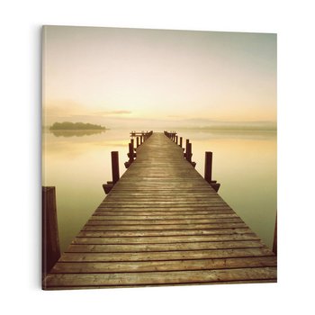 Obraz na płótnie 30x30 - Molo: spacer nad morzem - molo, morze