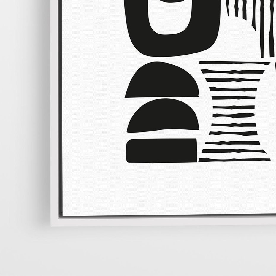 Obraz w ramie 80x80 - Taniec Dziwacznych Kresek - minimalistyczny plakat, czarno biały - rama biała