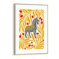 Obraz w ramie 70x100 - Zebra w Nowoczesności - abstrakcyjna nowoczesna grafika, pośrodku zebra - rama drewno