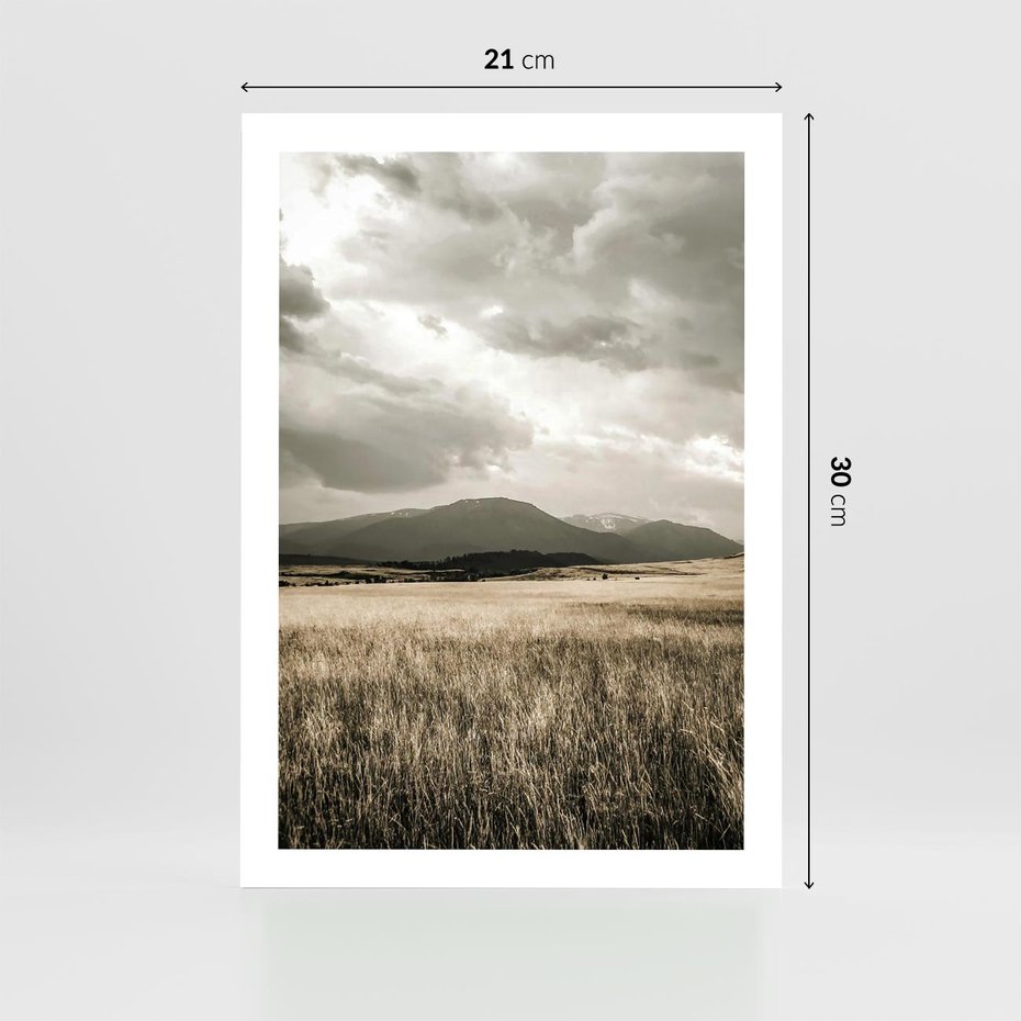 Plakat bez ramy 21x30 - Nostalgiczny Krajobraz - pole, krajobraz