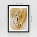 Plakat w ramie 40x50 - Monstera w Złocie - złote liście monstery, grafika - rama czarna