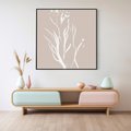 Obraz w ramie 50x50 - Impresje Pastelowych Nastrojów - minimalistyczny delikatny obraz, beżowe odcienie - rama czarna