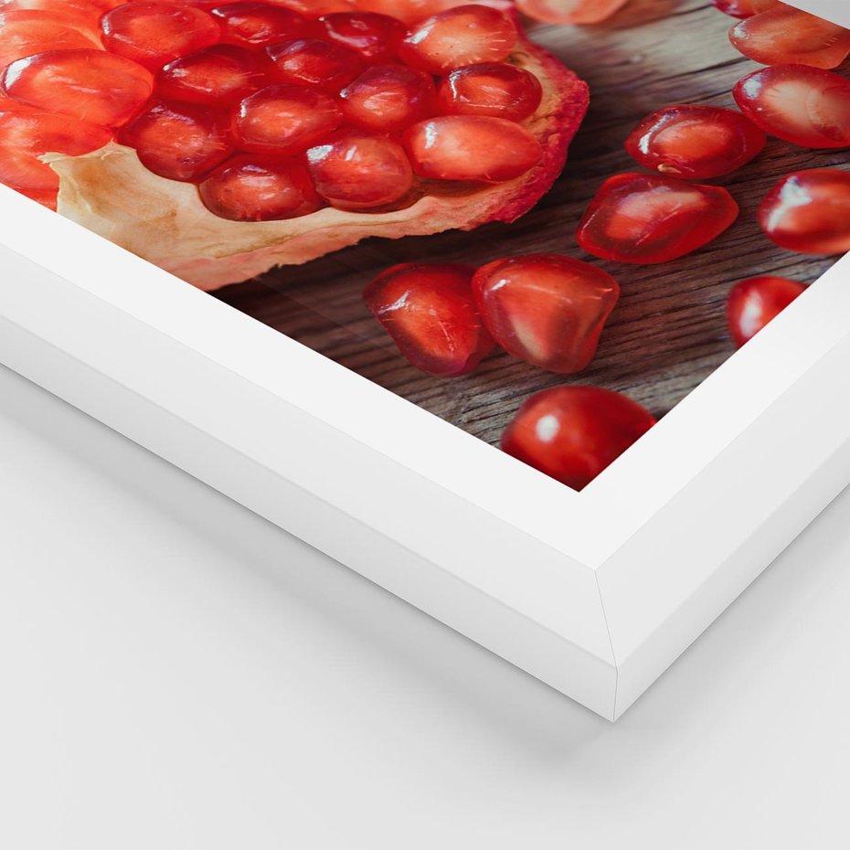 Plakat w ramie 40x50 - Granatowa Inspiracja Kuchni - granat, kuchnia - rama biała