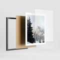 Plakat w ramie 40x50 - Góry, Las i Śnieg na Obrazie - góry, las - rama czarna