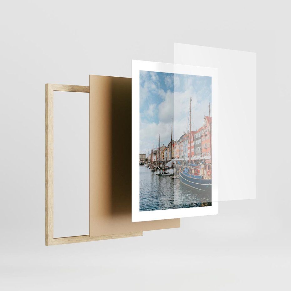 Plakat w ramie 30x40 - Wibracje Miejskiego Klimatu - Dania, Kopehaga - rama drewno