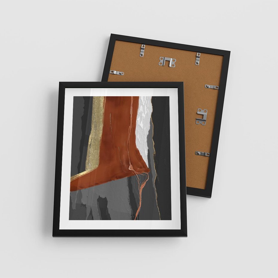 Plakat w ramie 40x50 - Abstrakcyjna impresja - abstrakcja, nowoczesny - rama czarna