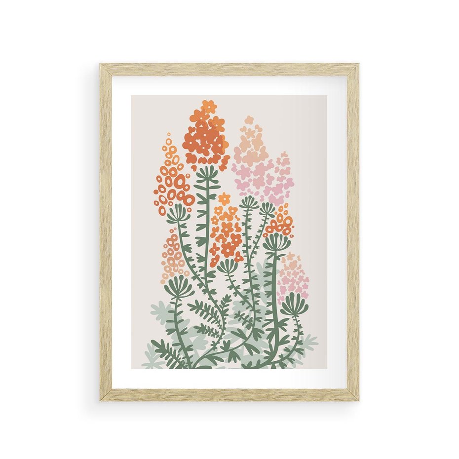 Plakat w ramie 30x40 - Kwiatowe Uniesienia - kwiaty polne, plakat - rama drewno