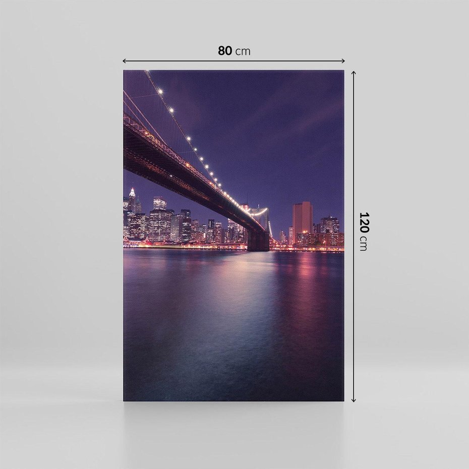 Obraz na płótnie 80x120 - Most w Nowym Jorku nocą - most, Nowy Jork