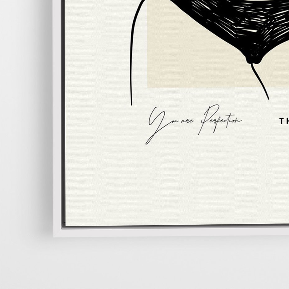 Obraz w ramie 70x100 - Elegancja Kobiecej Formy - nowoczesna sztuka kobieca, plakat - rama biała