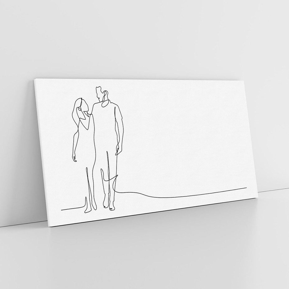 Obraz na płótnie 120x60 - Wspólne Kroki - line art, szkic