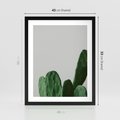 Plakat w ramie 40x50 - Majestatyczne Wysokości - kaktusy, liście - rama czarna