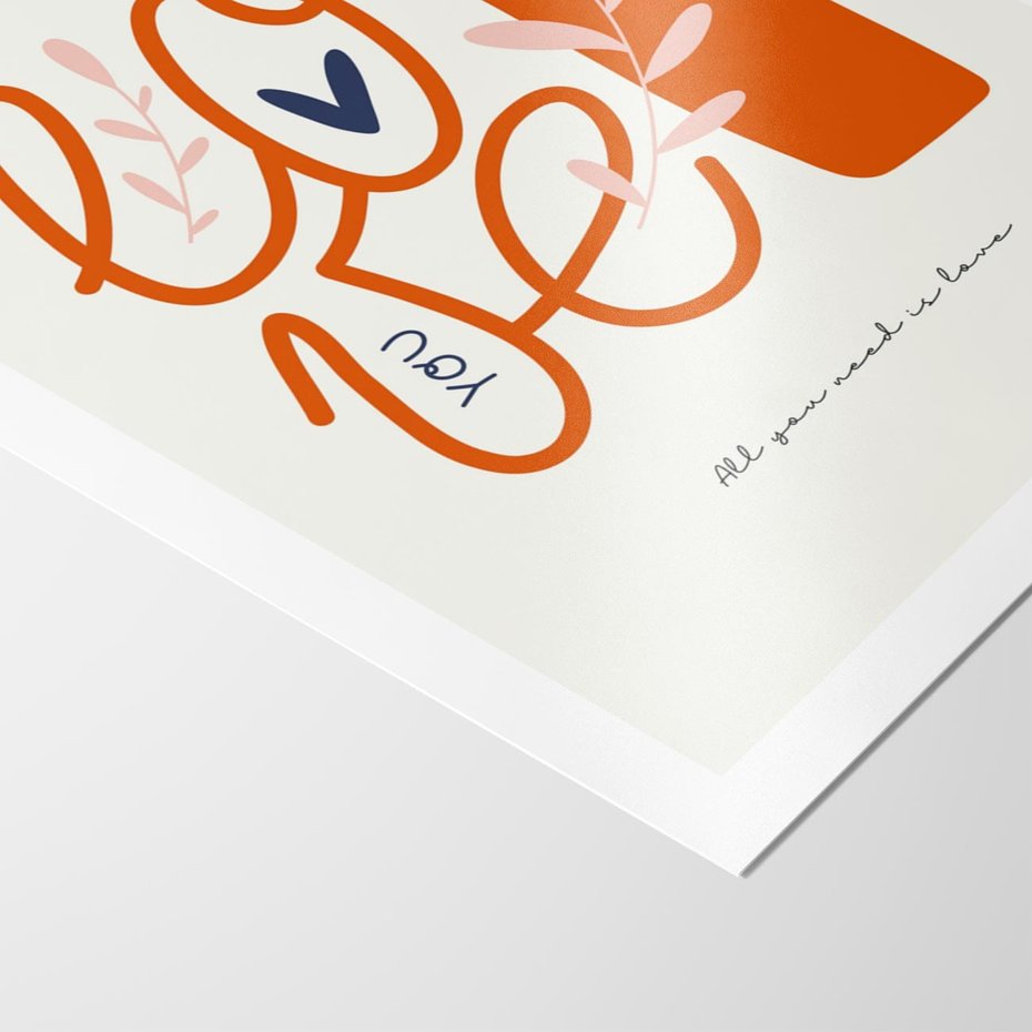 Plakat bez ramy 30x40 - Pastelowa Siła Miłości - miłość, love