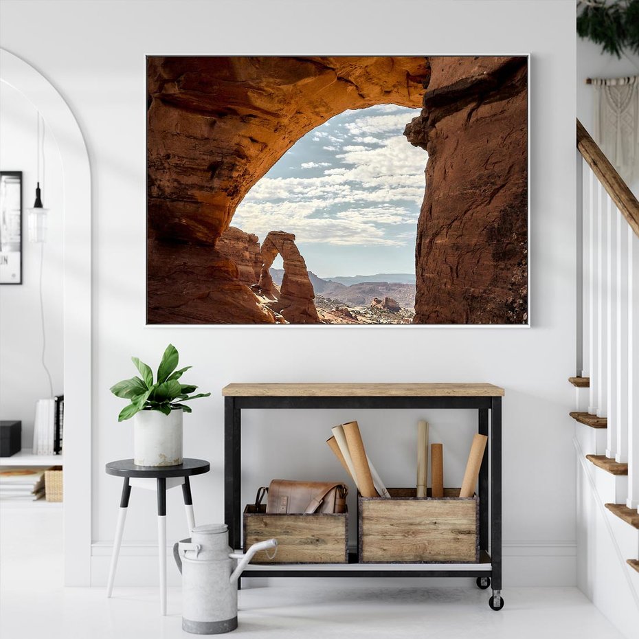 Obraz w ramie 120x80 - Magia pustynnego kanionu - pustynia, kanion - rama biała