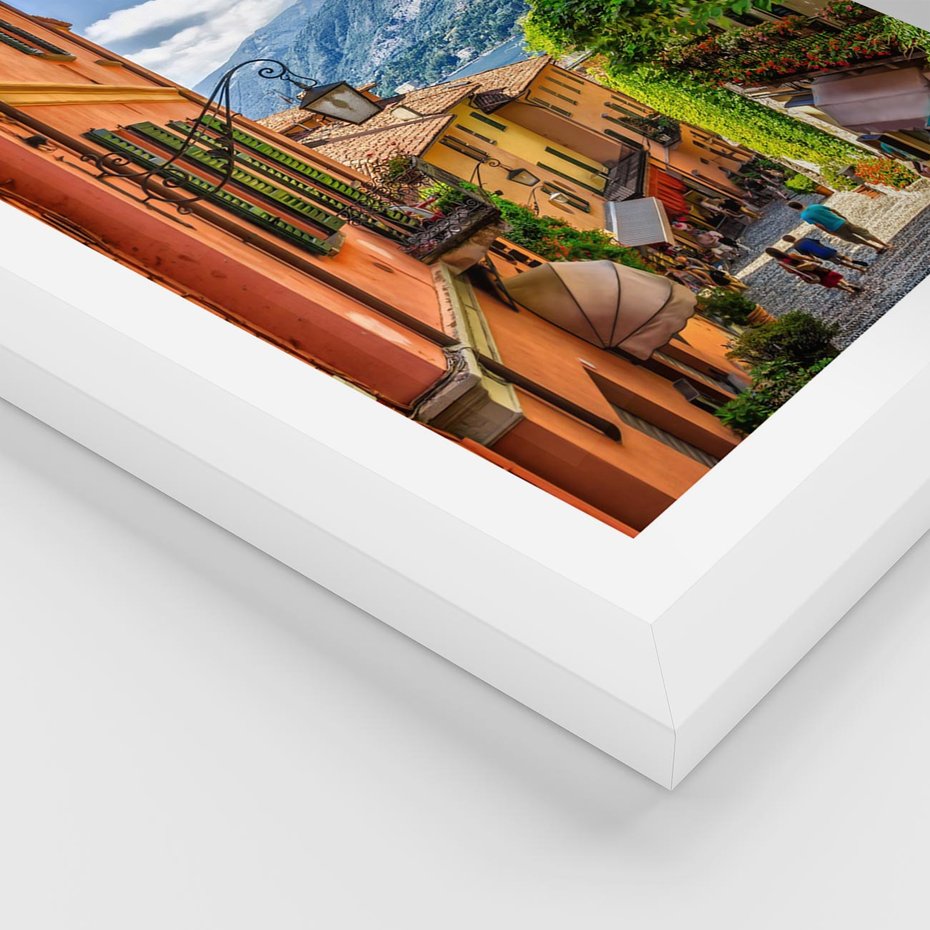 Plakat w ramie 30x40 - Tropienie Nieskończoności - uliczka, perspektywa - rama biała