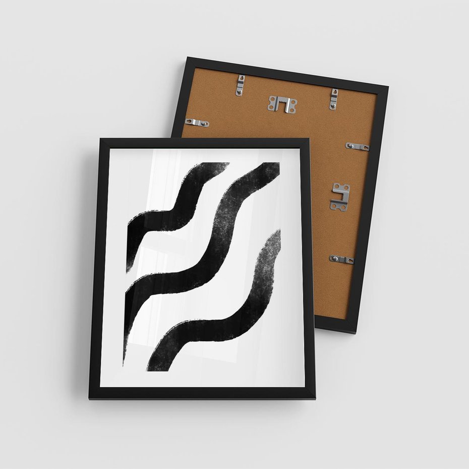 Plakat w ramie 40x50 - Wibracje Plam - abstrakcja, minimalizm - rama czarna