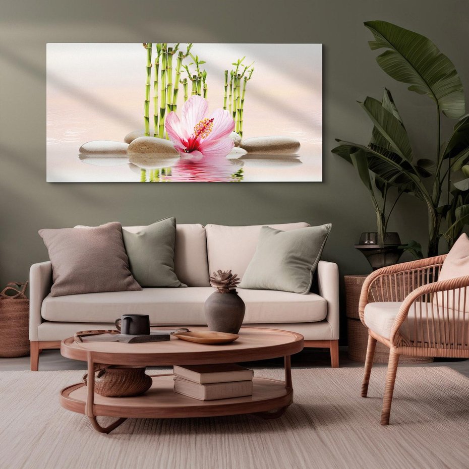 Obraz na płótnie 140x70 - Harmonia i relaks - spa, bambus