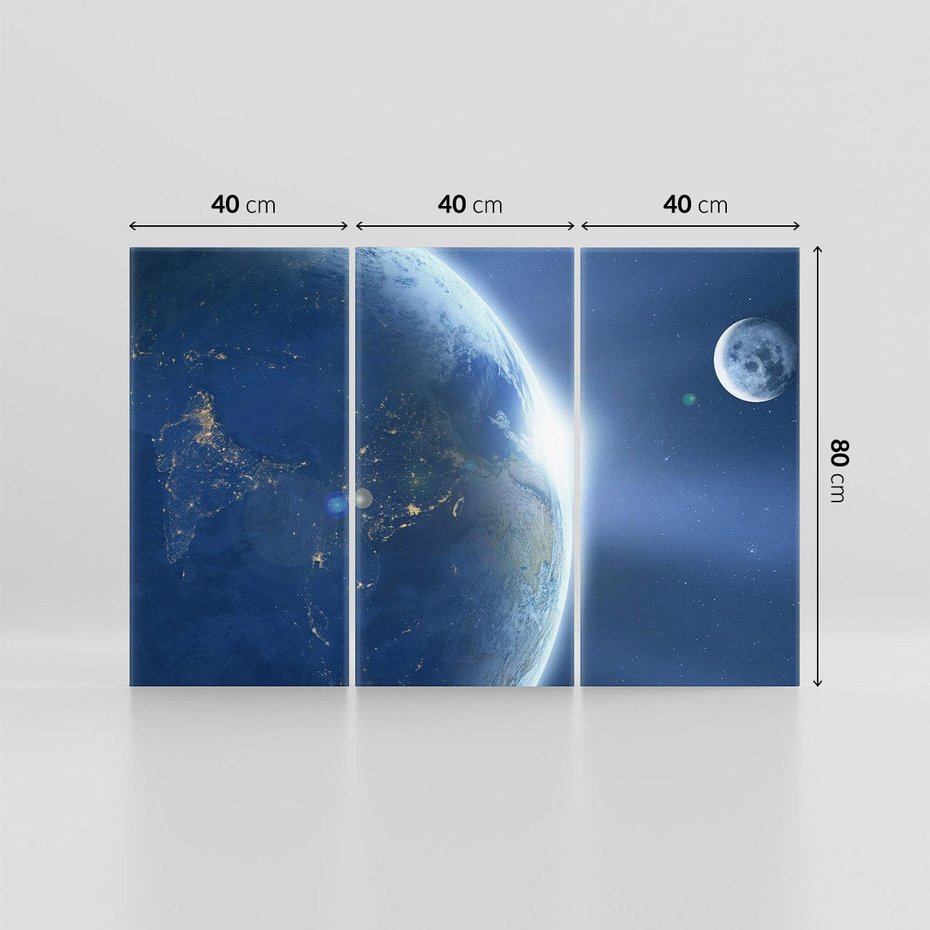 Obraz na płótnie 120x80 - Spotkanie księżyca i Ziemi - księżyc, ziemia