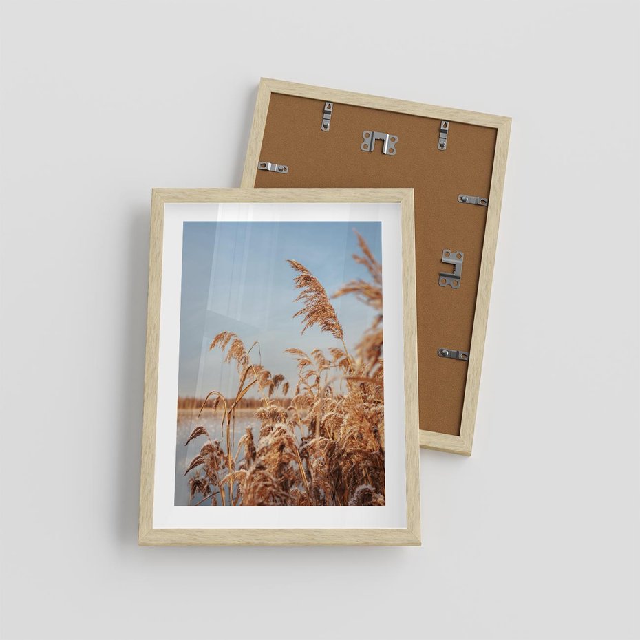 Plakat w ramie 30x40 - Wyraz Stylu - trawy, boho - rama drewno