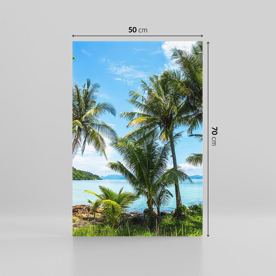 Obraz na płótnie 50x70 - Rajski wypoczynek - palmy, morze