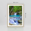 Plakat w ramie 50x70 - Siła Rzeki i Urok Wodospadu - rzeka, wodospad - rama drewno