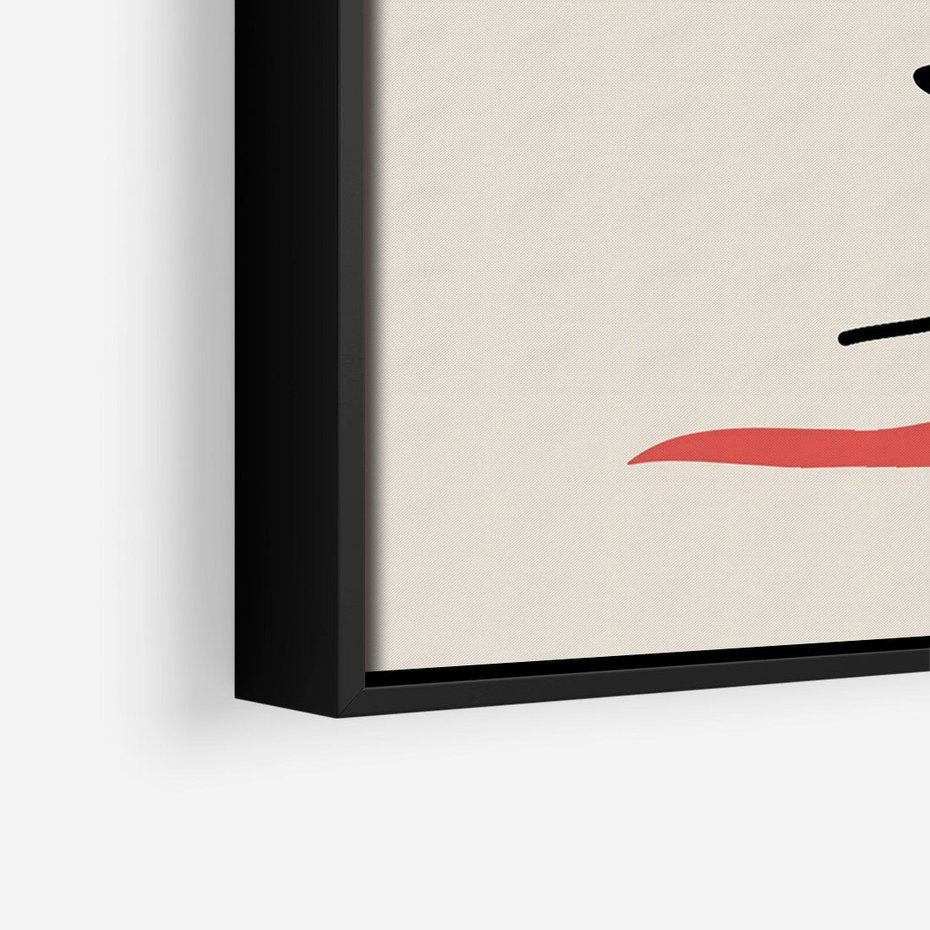 Obraz w ramie 70x100 - Rozbijające Symfonie Form - abstrakcyjny obraz, przypomina twarz - rama czarna