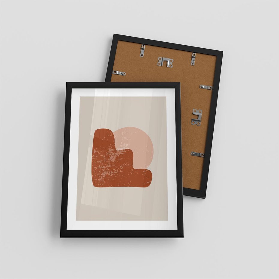 Plakat w ramie 30x40 - Przenikanie Granic - nowoczesny plakat, abstrakcyjne kształty - rama czarna