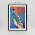 Plakat w ramie 50x70 - Olejne Wibrujące Emocje - abstrakcyjny obraz, różne kolorowe maźnięcia pędzla - rama czarna