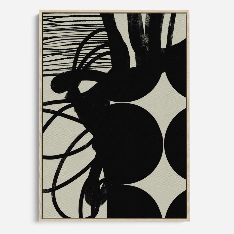 Obraz w ramie 80x120 - Modernistyczne Refleksje - abstrakcja, mroczny klimat - rama drewno