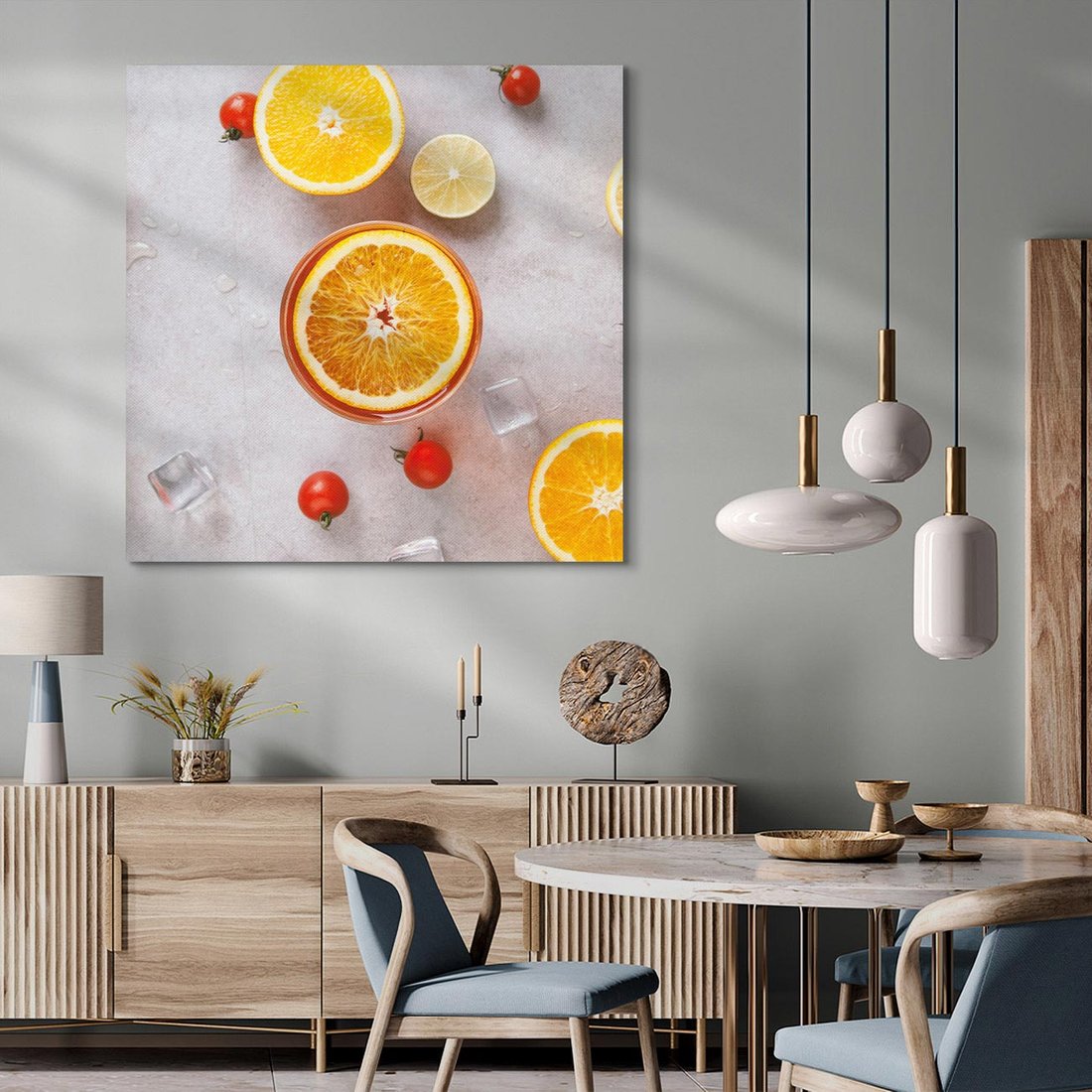 Obraz na płótnie 70x70 - Cytryny i Pomarańcze - Owoce Letniego Słońca - cytryny, pomarańcze