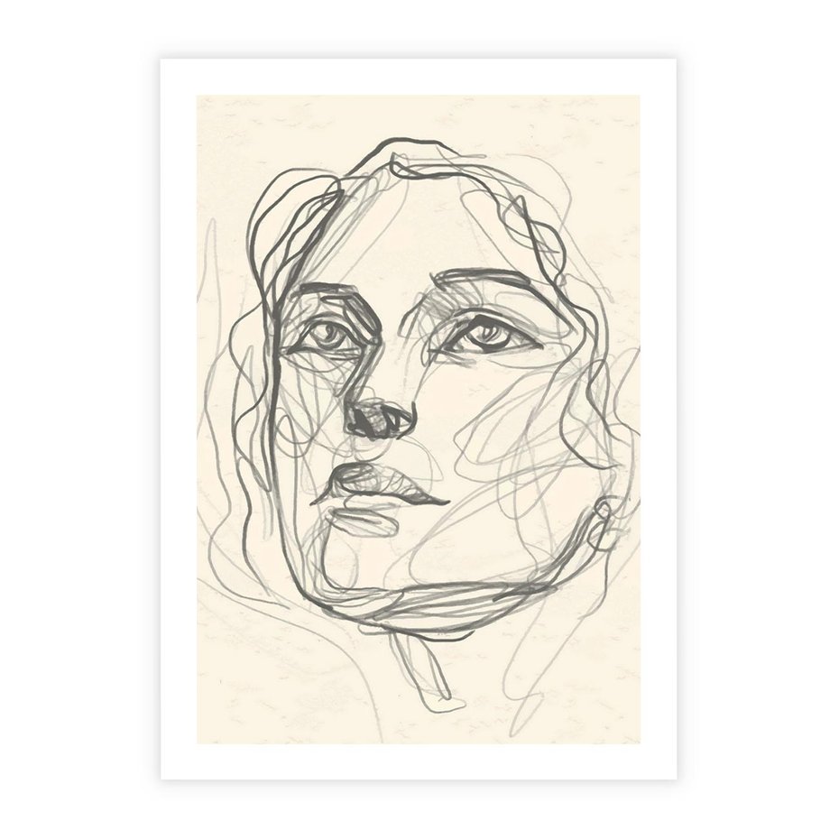 Plakat bez ramy 30x40 - Konturem Uchwycone - plakat, minimalistyczny szkic