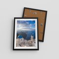 Plakat w ramie 30x40 - Błękitne Przezycia - Santorini, morze - rama czarna