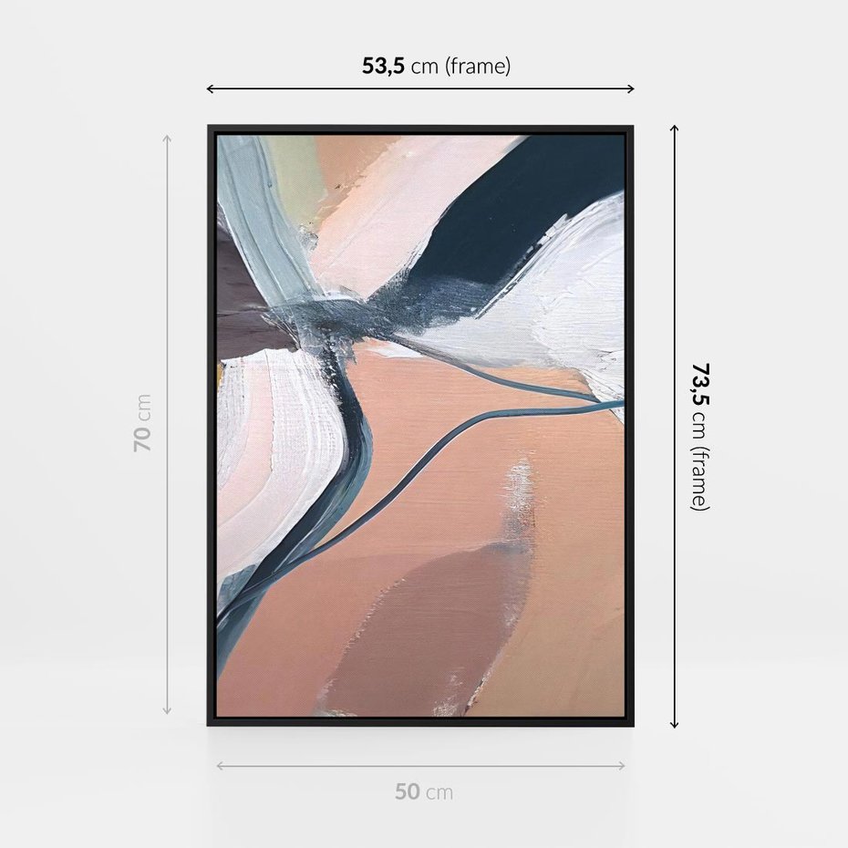 Obraz w ramie 50x70 - Ścieżki Emocji - abstrakcja, farby olejne - rama czarna