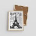 Plakat w ramie 30x40 - Nocna panorama Paryża z wieżą Eiffla - Eiffla, Paryż - rama drewno