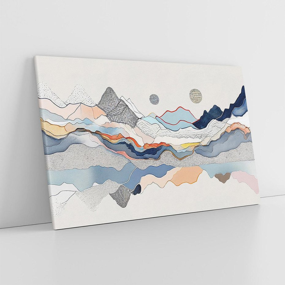 Obraz na płótnie 120x80 - Dynamiczne Góry - akwarelowe graficzne góry, krajobraz