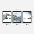 Zestaw obrazy w ramie 30x40 galeria - Górski, pejzaż, śnieg, zima - rama czarna