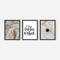 Zestaw obrazy w ramie 50x70 galeria - Kawa, w, łóżku, do, sypialni - rama czarna