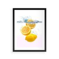 Plakat w ramie 30x40 - Świeże cytryny pełne smaku - cytryny, owoce - rama czarna