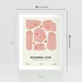 Plakat w ramie 40x50 - Nowoczesna Miłość - nowoczesna grafika, pastelowe kolory - rama biała