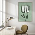 Obraz w ramie 50x70 - Objęcia Zieleni - zielona abstrakcja, zgaszona zieleń - rama drewno