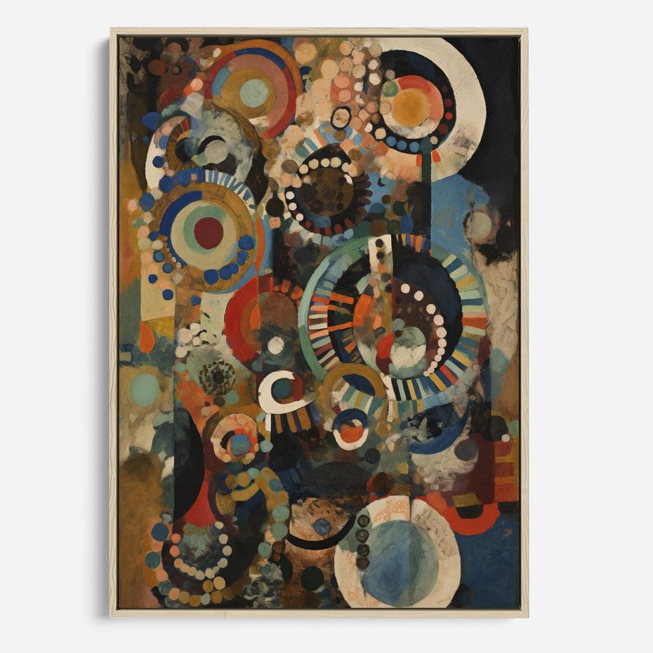 Obraz w ramie 80x120 - Podróżne Wizje Aberracji - abstrakcyjny obraz, mnogość kolorów - rama drewno