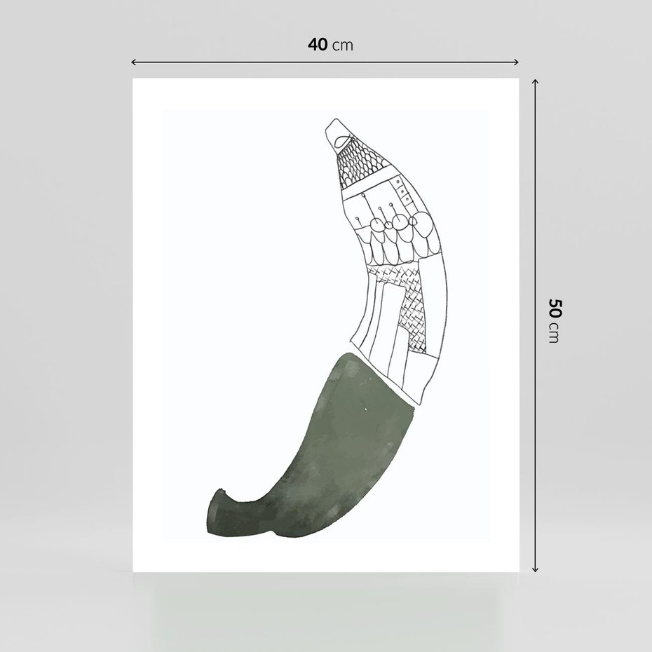 Plakat bez ramy 40x50 - Rozkwitające Barwy Akwareli - minimalistyczny plakat, banan