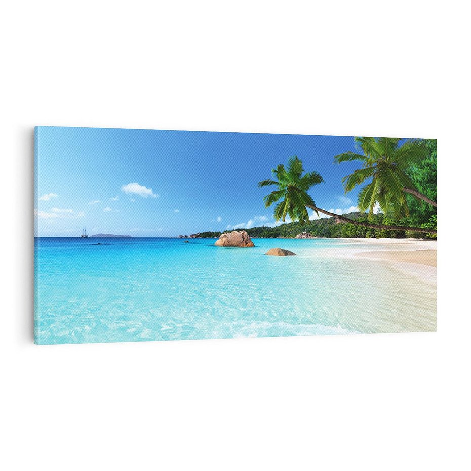 Obraz na płótnie 120x60 - Idylliczne Seszele - przyjemność dla oczu - Seszele, plaża
