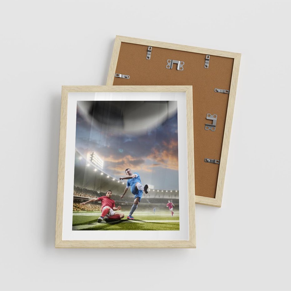 Plakat w ramie 40x50 - Ekscytacja Sportowego Świata - gol, mecz - rama drewno