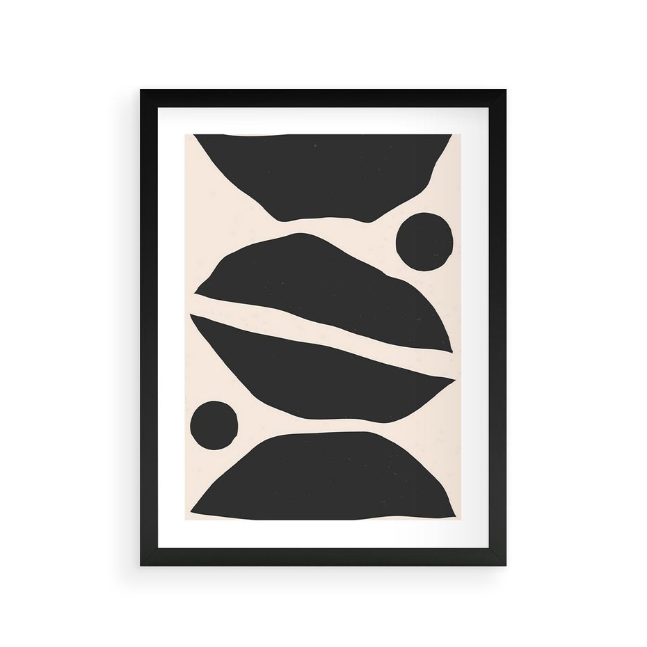 Plakat w ramie 30x40 - Surowa Abstrakcja - abstrakcyjny nowoczesny obraz, surowość - rama czarna