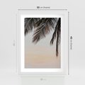 Plakat w ramie 30x40 - Tropikalna Harmonia - palmy na tle nieba - rama biała