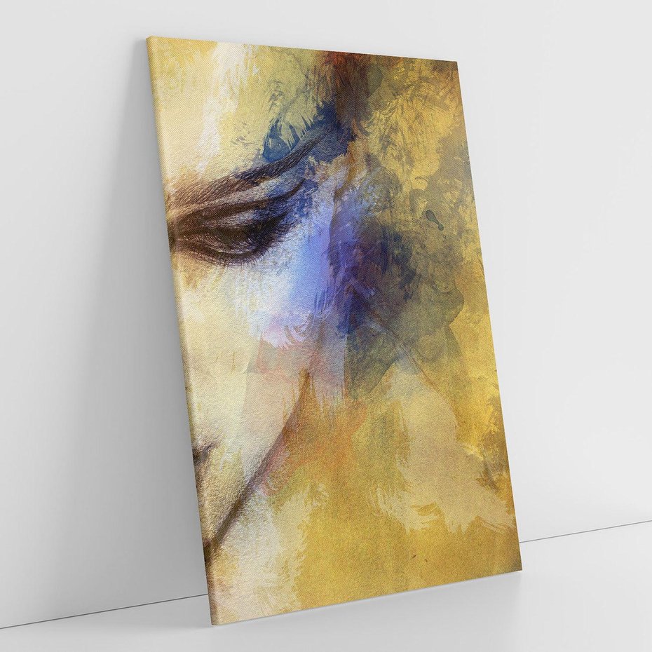 Obraz na płótnie 70x100 - Graficzna ekspresja kobiecego portretu - portret, grafika