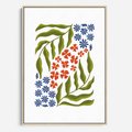 Obraz w ramie 50x70 - Splątane Granice - kwiaty, sztuka nowoczesna - rama drewno