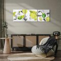 Obraz na płótnie 150x50 - Ekscentryczne limonki z wodą - limonki, woda