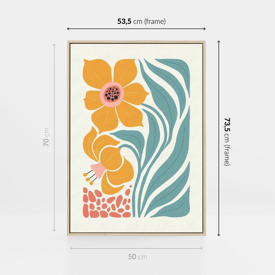 Obraz w ramie 50x70 - Pastelowa Piękność - nowoczesna sztuka, plakat - rama drewno