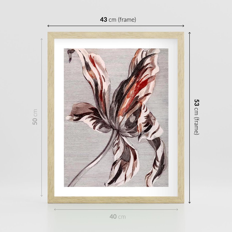 Plakat w ramie 40x50 - Graficzna Elegancja - nowoczesna sztuka, grafika - rama drewno